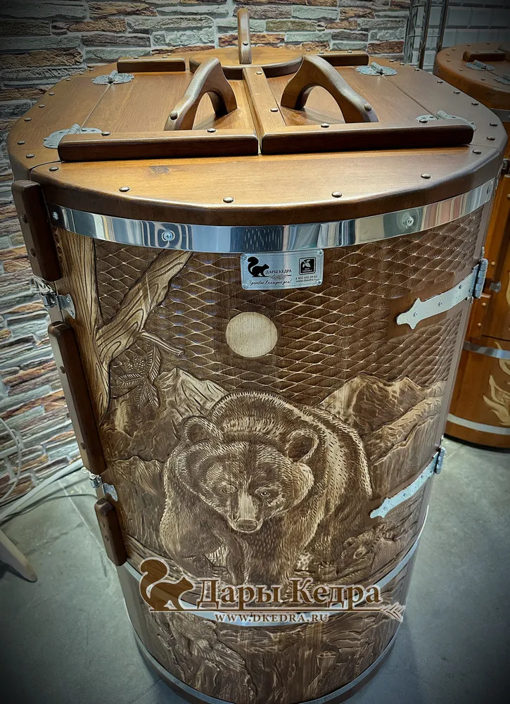 Кедровая бочка (фитобочка) «Бурый медведь»