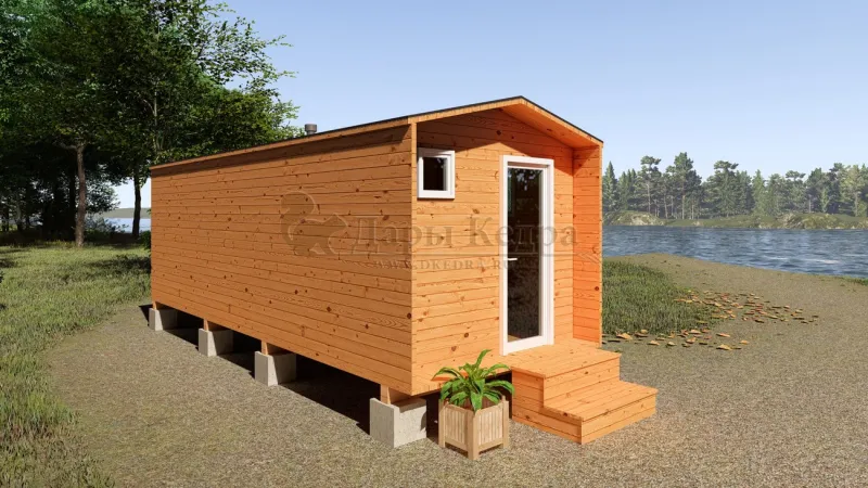 Каркасная баня «Барн» из кедра 6х2,2 метра