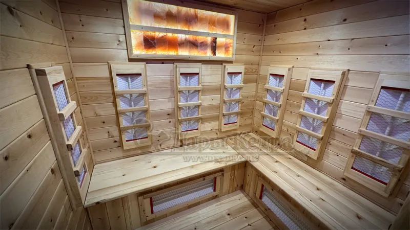 Трёхместная инфракрасная сауна кабина из кедра с керамическими излучателями
