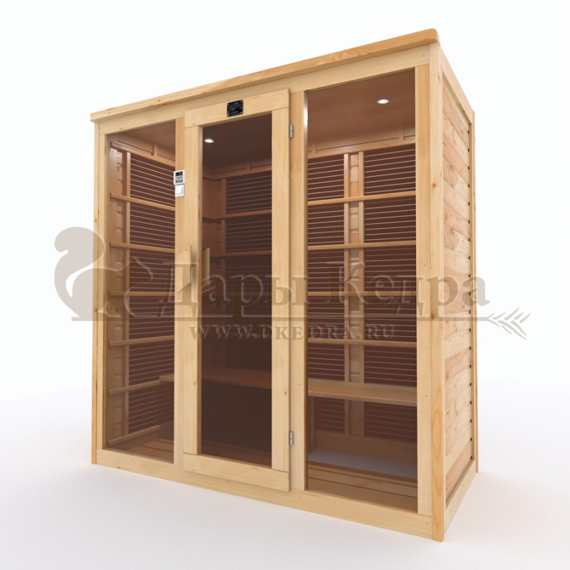 Трёхместная инфракрасная сауна кабина из кедра с карбоновыми излучателями Трёхместная инфракрасная сауна кабина из кедра с карбоновыми излучателями